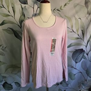 WHITE STAG | Long Sleeve Scoop Neck Tee in Pink sz S